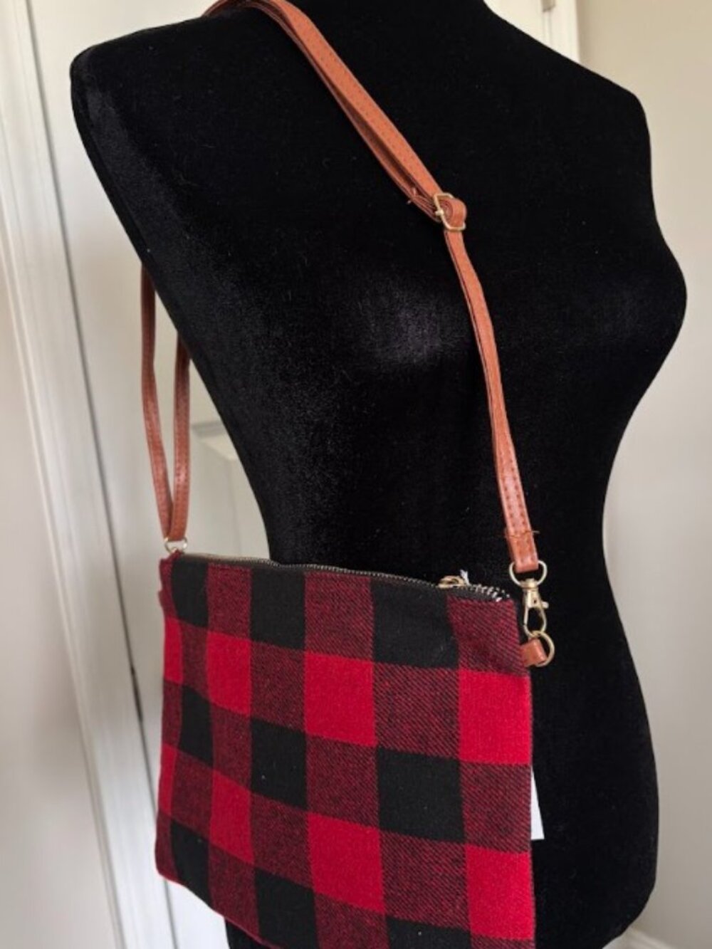 Red Buffalo Print Crossbody/ Wristlet